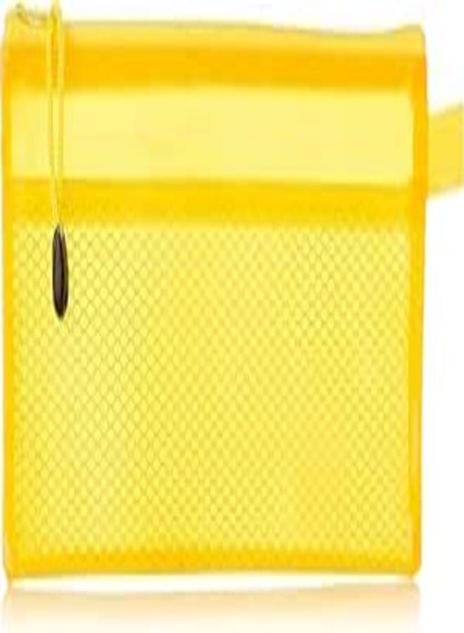 Plastic Pencil Case With Zipper, Transparent Mesh Multi Purpose Pencil Case - Yellow